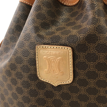 CELINE Macadam Blason Drawstring Bucket Shoulder bag Brown Vintage Old CELINE txv2jg