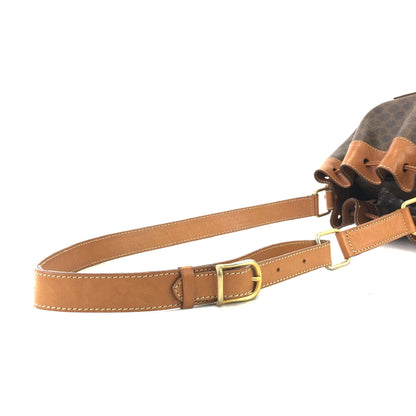 CELINE Macadam Blason Drawstring Bucket Shoulder bag Brown Vintage Old CELINE txv2jg