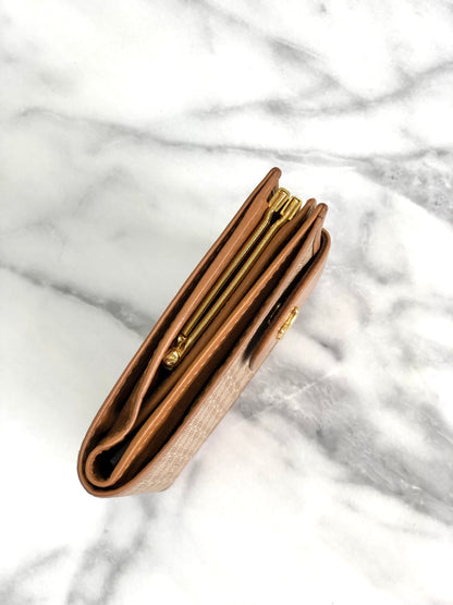 CELINE Macadam Triomphe Clasp wallet beige z66mum