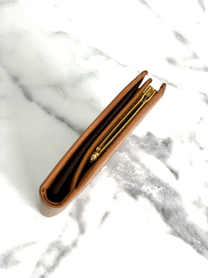 CELINE Macadam Triomphe Clasp wallet beige z66mum