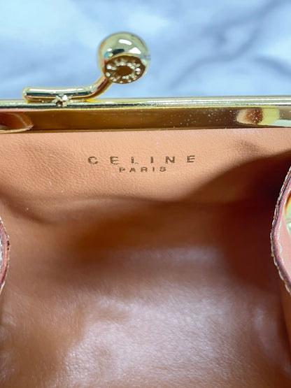 CELINE Macadam Blason Clasp Coin Purse Brown Vintage Old Celine pd8wva