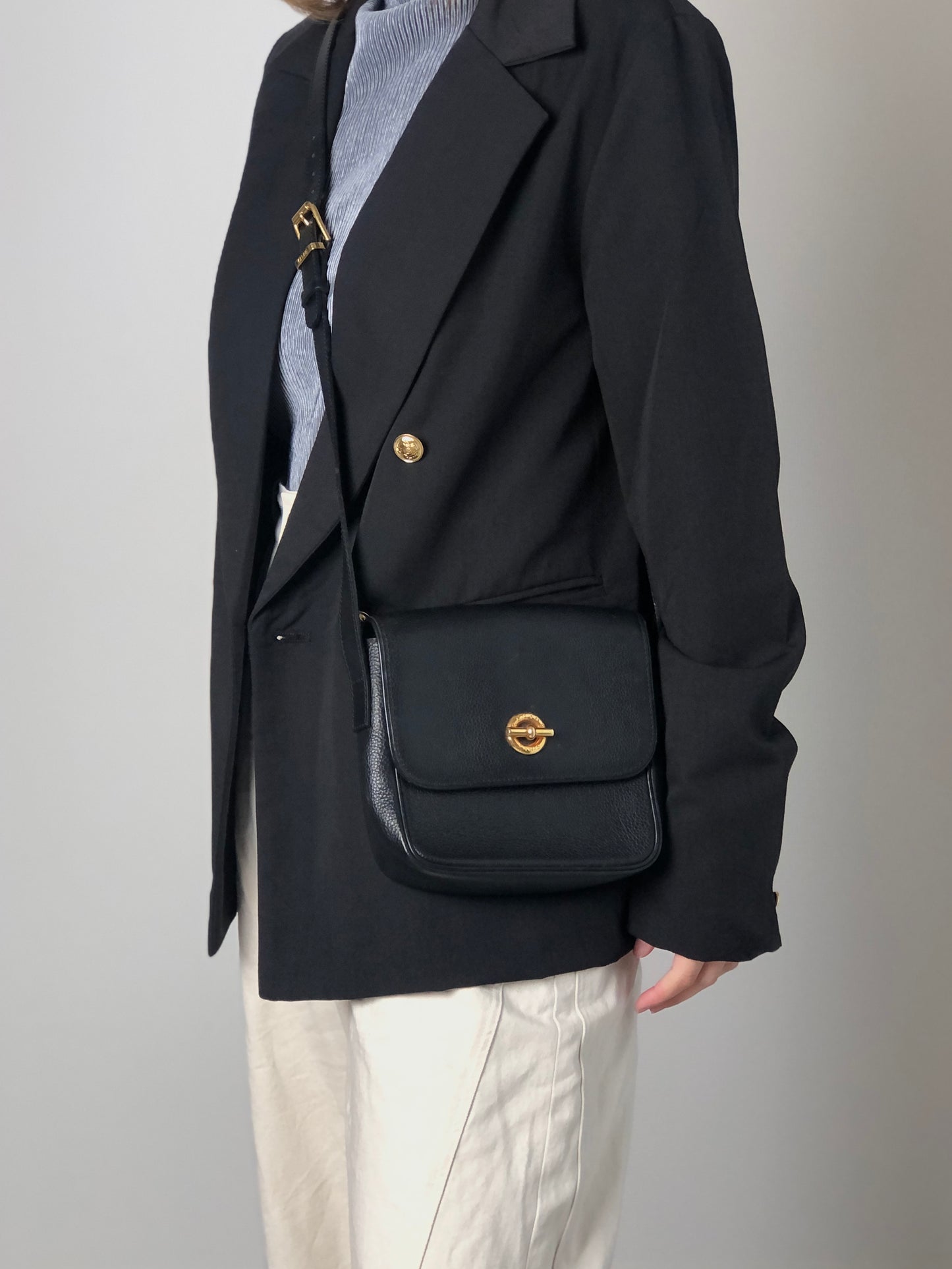 CELINE Toggle Clasp Shoulder bag Black Vintage 6i3ni8
