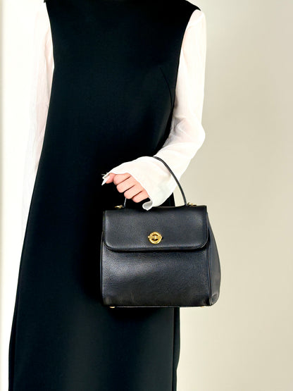 CELINE Toggle Clasp Two-way Handbag Shoulder bag Black Vintage nnb8md