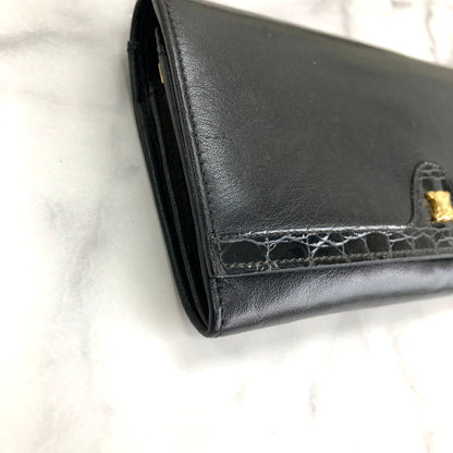 CELINE Blason Triomphe Long Wallet Black Accessory Vintage Old celine sc22gk