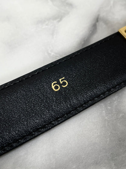CELINE Triomphe 皮革腰帶 黑色 復古舊款 Celine vu3cmr