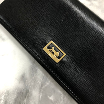 CELINE Horse carriage Long Wallet Black Accessory Vintage Old celine h2xcx6