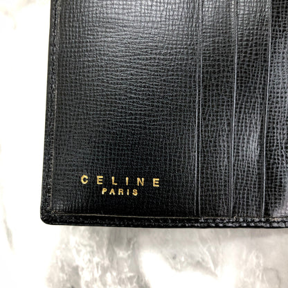 CELINE Horse carriage Long Wallet Black Accessory Vintage Old celine h2xcx6