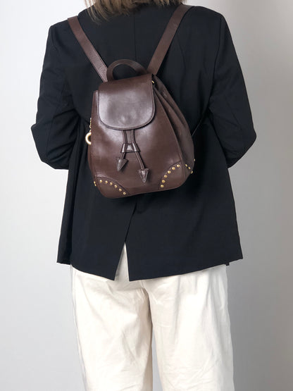 CELINE Logo Backpack Brown Vintage bw7ed4