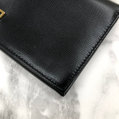 CELINE Horse carriage Long Wallet Black Accessory Vintage Old celine h2xcx6