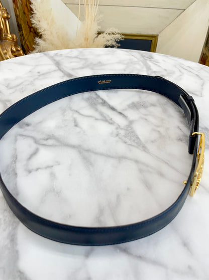 CELINE 馬車腰帶 金色 海軍藍 復古 舊款 Celine 7vahtn