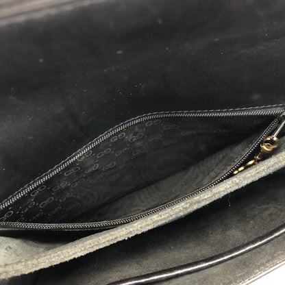 GUCCI GG logo 2Way Shoulder bag Clutch bag Leather Black Vintage Old Gucci uvgi6y