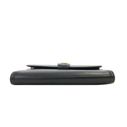 GUCCI GG logo 2Way Shoulder bag Clutch bag Leather Black Vintage Old Gucci uvgi6y