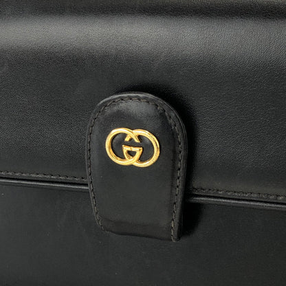 GUCCI GG logo 2Way Shoulder bag Clutch bag Leather Black Vintage Old Gucci uvgi6y