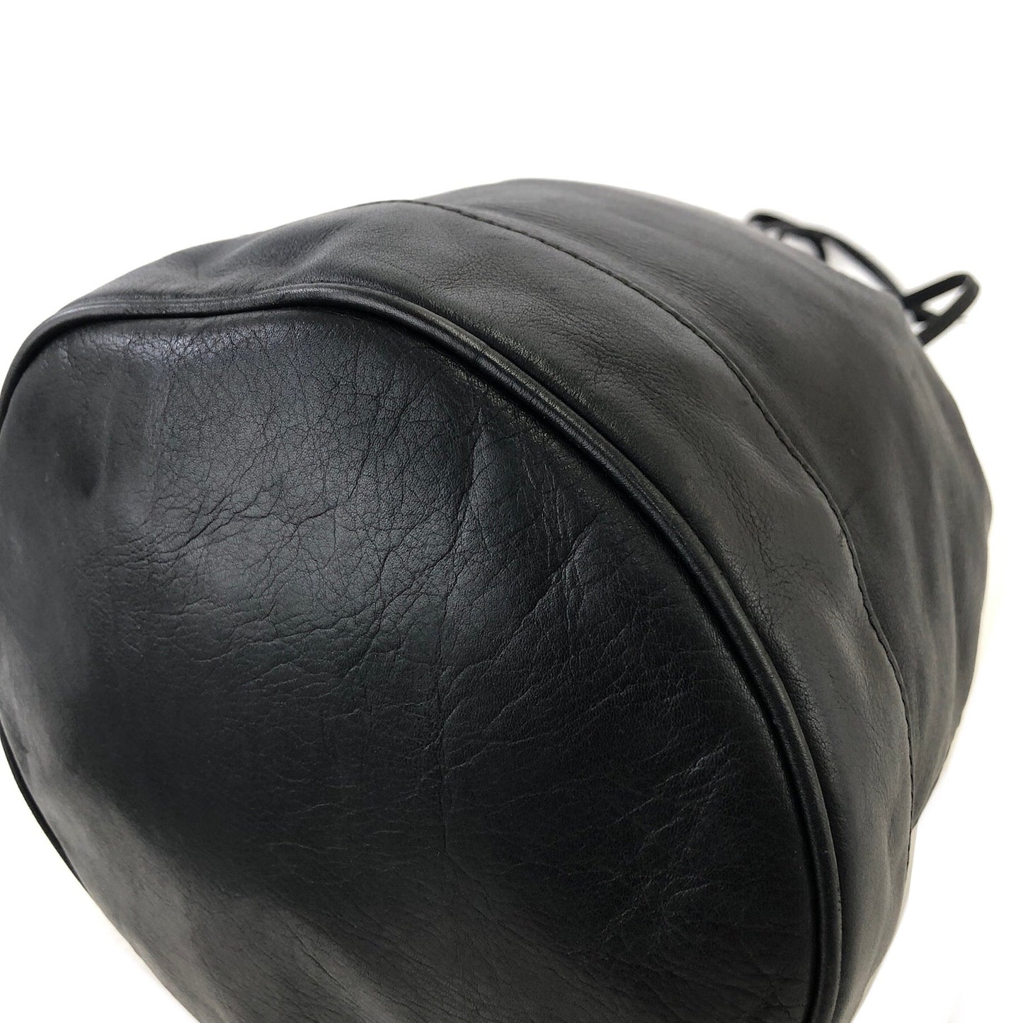 CELINE Blason Triomphe Embossed Drawstring Shoulder bag Black Vintage Old Celine ptiyh5
