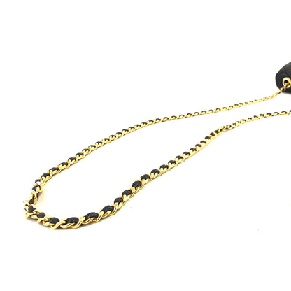 GIVENCHY Logo tassel Quilted Leather Chain Shoulder bag Black Vintage Old byhvxm