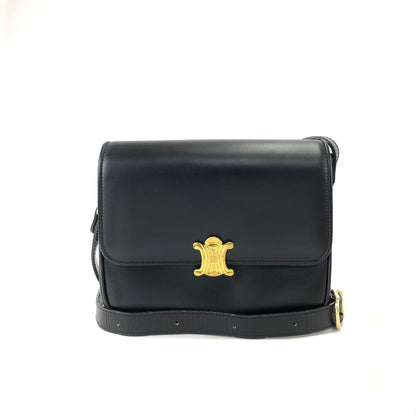 CELINE Triomphe Crossbody Shoulderbag Black Vintage Old CELINE 4hp84x