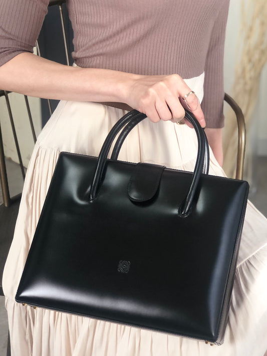 LOEWE Anagram Handbag Black Vintage f66py8