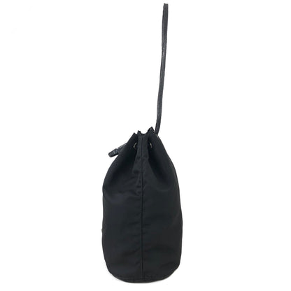 PRADA Triangle logo Nylon Drawstring Small Handbag Pouch Black Vintage Old 8zxdjz
