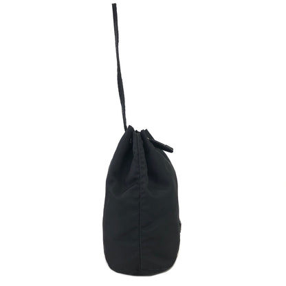 PRADA Triangle logo Nylon Drawstring Small Handbag Pouch Black Vintage Old 8zxdjz