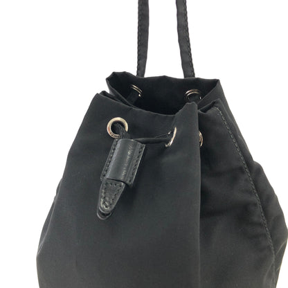 PRADA Triangle logo Nylon Drawstring Small Handbag Pouch Black Vintage Old 8zxdjz