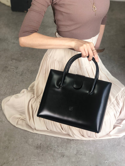 LOEWE Anagram Handbag Black Vintage f66py8
