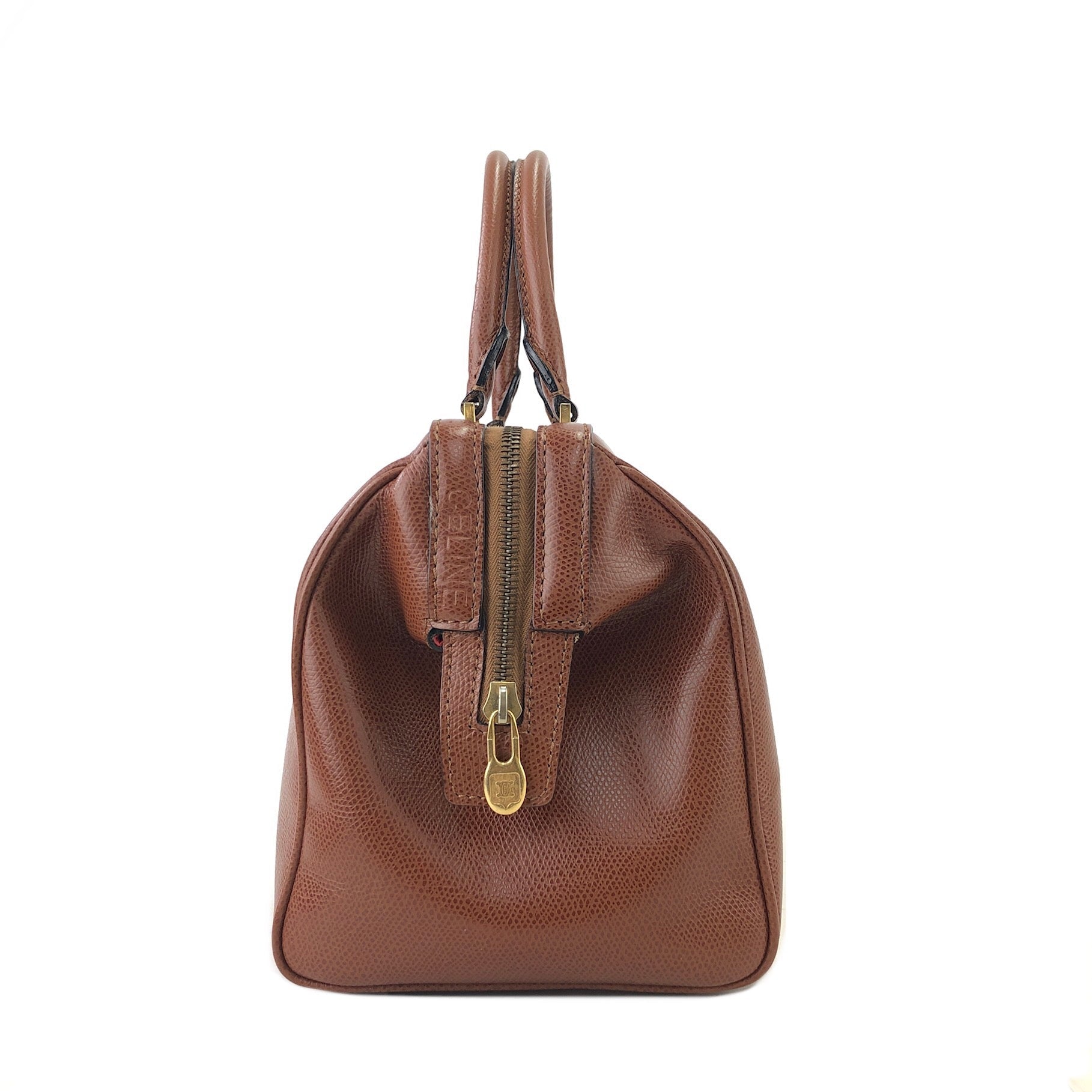 Vintage Ralph Lauren brown leather speedy style bag, mini duffle