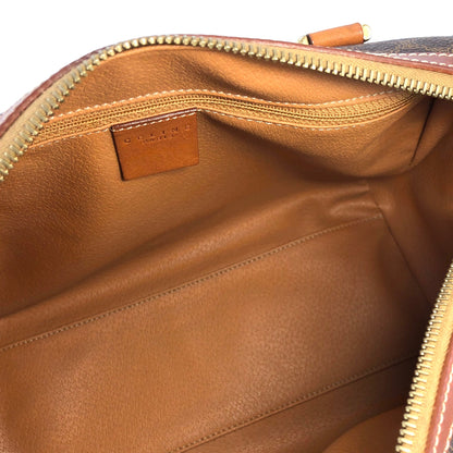 CELINE Macadam Blason Boston bag Handbag Brown Vintage Old Celine ut65gk