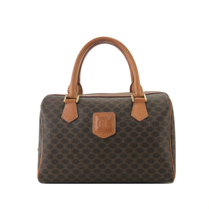 CELINE Macadam Blason Boston bag Handbag Brown Vintage Old Celine ut65gk