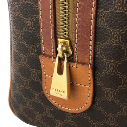 CELINE Macadam Blason Boston bag Handbag Brown Vintage Old Celine ut65gk