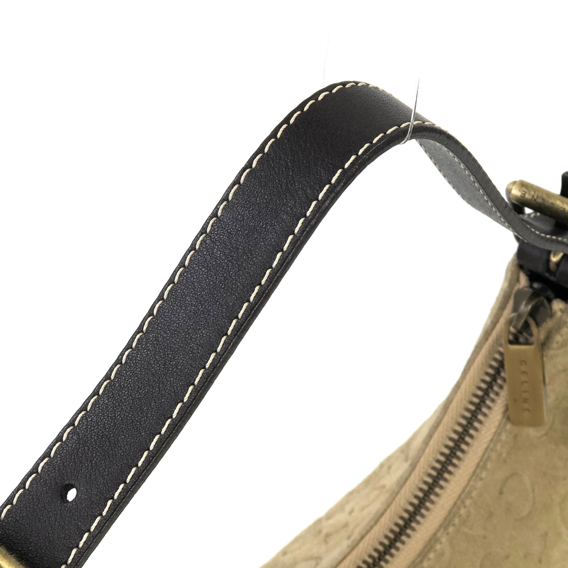 Fendi - Taupe Leather & Suede Guitar Strap Flip Bag