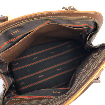 LOEWE  anagram Leather Bugatti Hand bag Brown kp5gpx