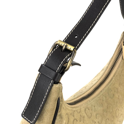 CELINE C Macadam 絨面革 Hobobag AVA 手提包米色復古舊 Celine 787fgu