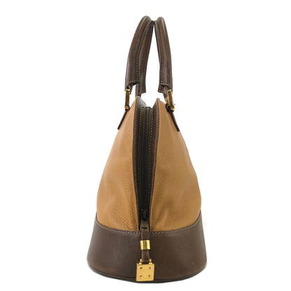 LOEWE  anagram Leather Bugatti Hand bag Brown kp5gpx