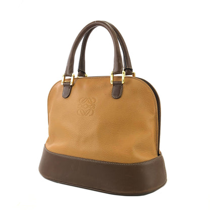 LOEWE  anagram Leather Bugatti Hand bag Brown kp5gpx