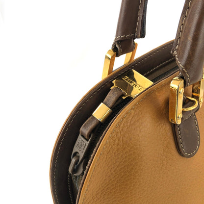 LOEWE  anagram Leather Bugatti Hand bag Brown kp5gpx