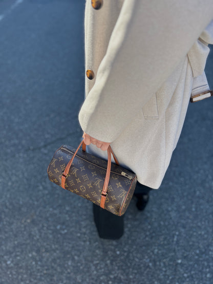 LOUIS VUITTON Monogram Handbag Brown Vintage b2yv5t