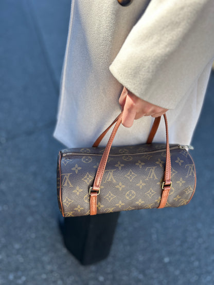 LOUIS VUITTON Monogram Handbag Brown Vintage b2yv5t