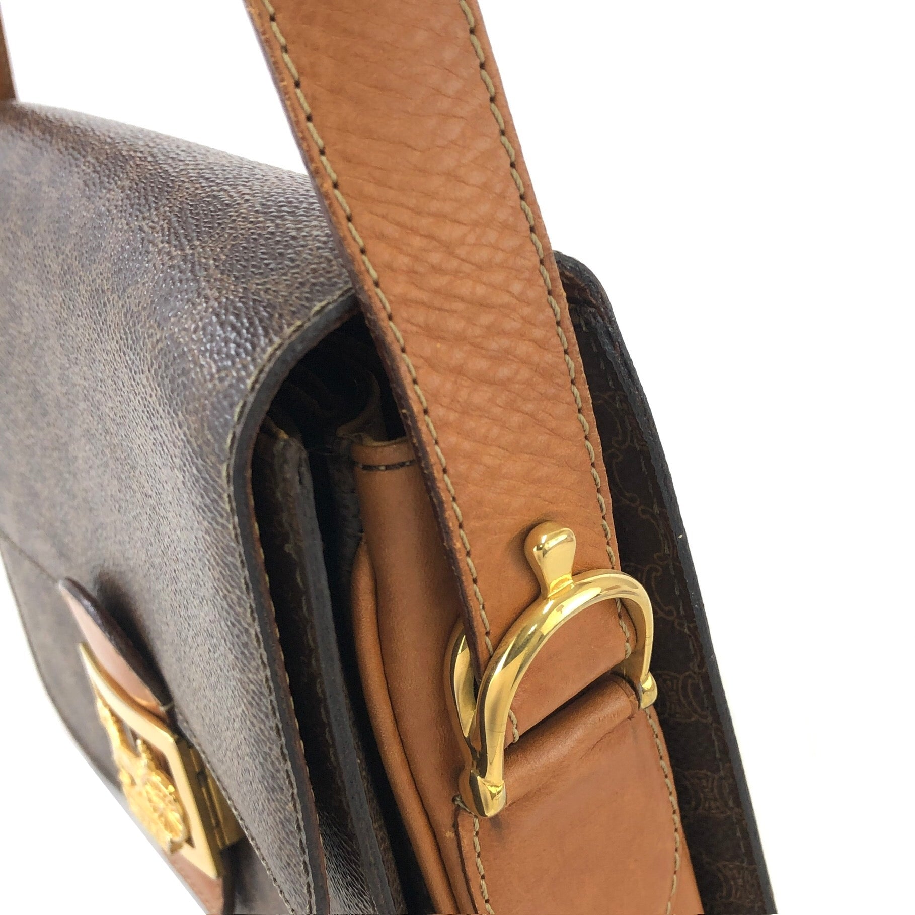 CELINE Macadam Horse carriage Leather crossbody Shoulder bag
