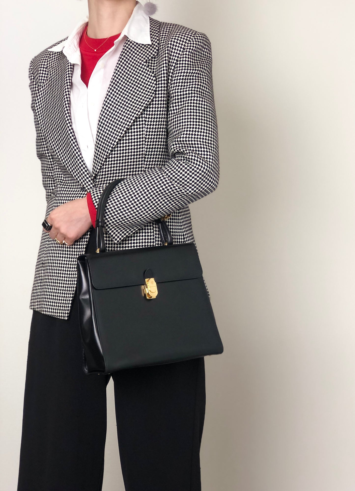 LOEWE Anagram Handbag Black Vintage c8uyvx