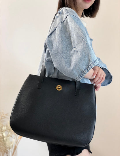 CELINE Toggle Clasp Totebag Shoulderbag Black Vintage Old CELINE iddxei