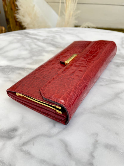Yves Saint Laurent Logo Long Wallet Red YSL Vintage Accessory wwj8wz