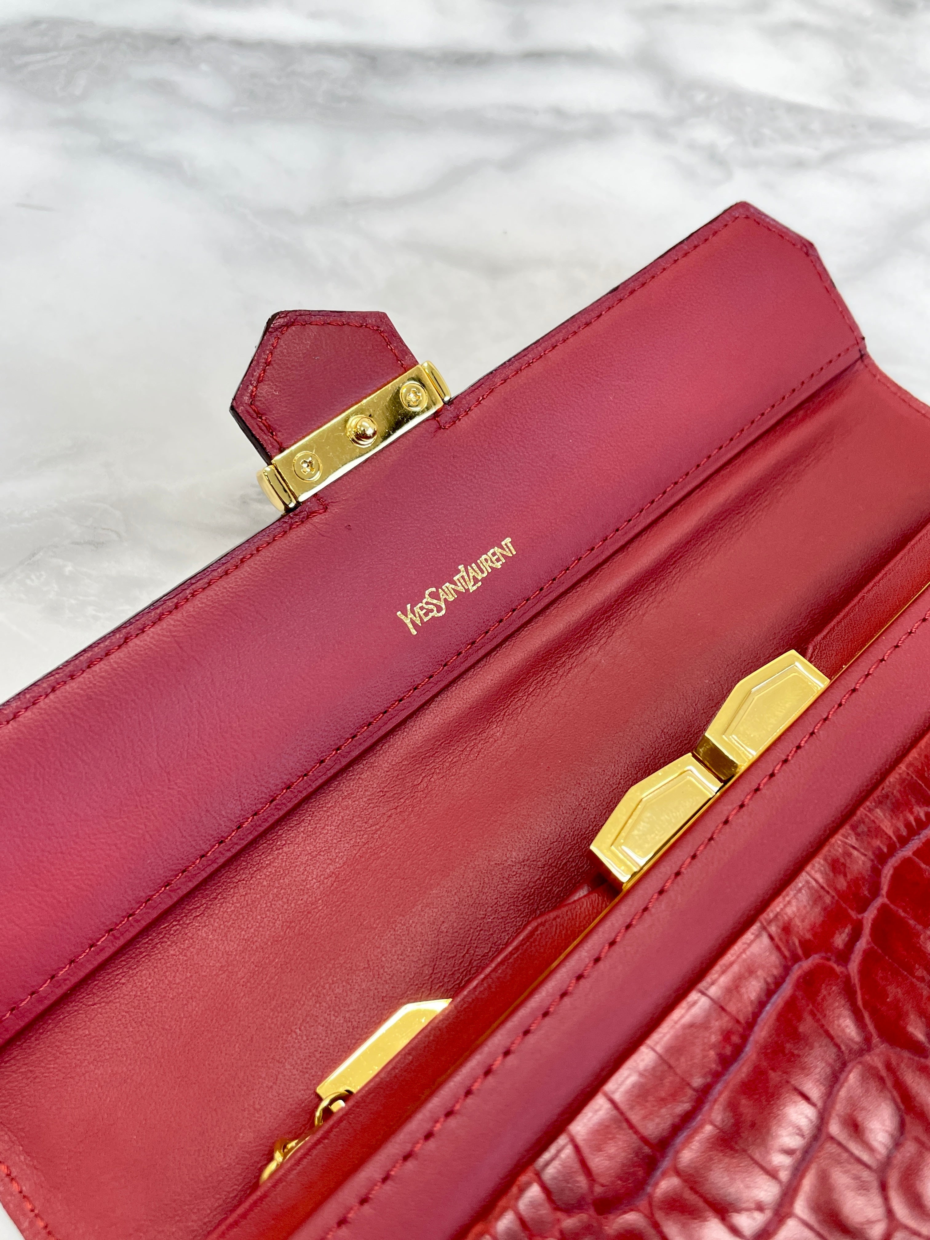 Yves Saint Laurent Red Pebbled Leather Small Kate Bag | Yoogi's Closet