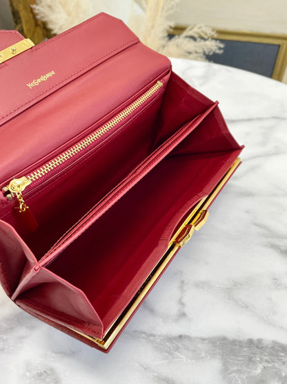 Yves Saint Laurent Logo Long Wallet Red YSL Vintage Accessory wwj8wz