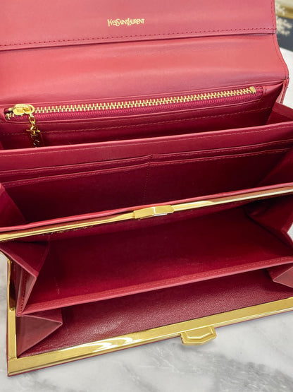Yves Saint Laurent Logo Long Wallet Red YSL Vintage Accessory wwj8wz