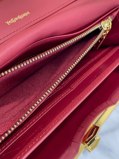 Yves Saint Laurent Logo Long Wallet Red YSL Vintage Accessory wwj8wz
