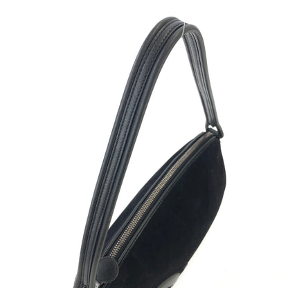 Salvatore Ferragamo Gancini 絨面革單肩包手提包黑色復古舊款 5psgn3