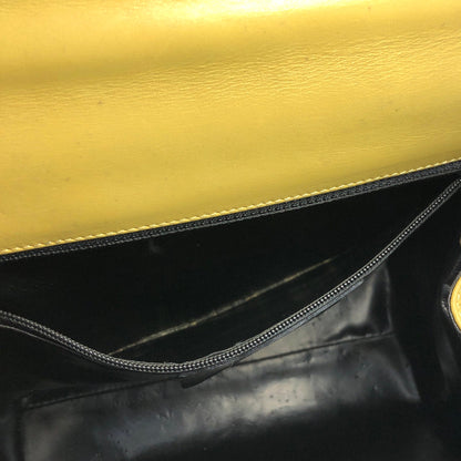 Salvatore Ferragamo Gancini Leather 2way Shoulderbag Handbag Beige Vintage Old yellow ei4hpe
