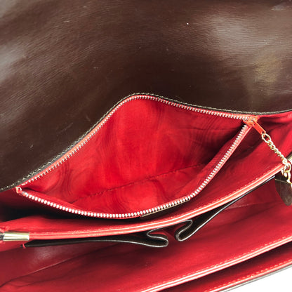 CELINE horseshoe logo leather  crossbody Shoulder bag Brown Vintage Old Celine usmc7d