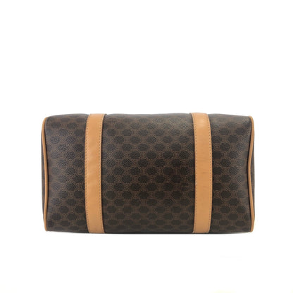 CELINE Macadam Blason mini Boston bag Handbag Brown Vintage Old Celine  kkfpeh