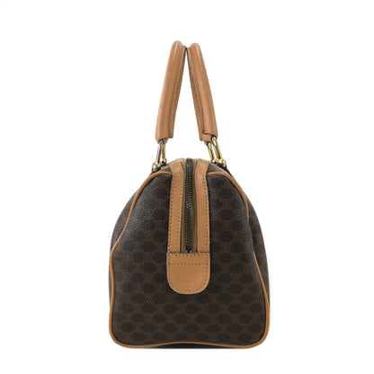 CELINE Macadam Blason mini Boston bag Handbag Brown Vintage Old Celine  kkfpeh